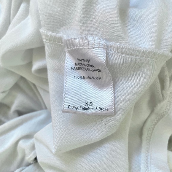 Young, Fabulous & Broke for Revolve Winthrop Twist Back Sheer Shirt in White XS - Picture 8 of 9